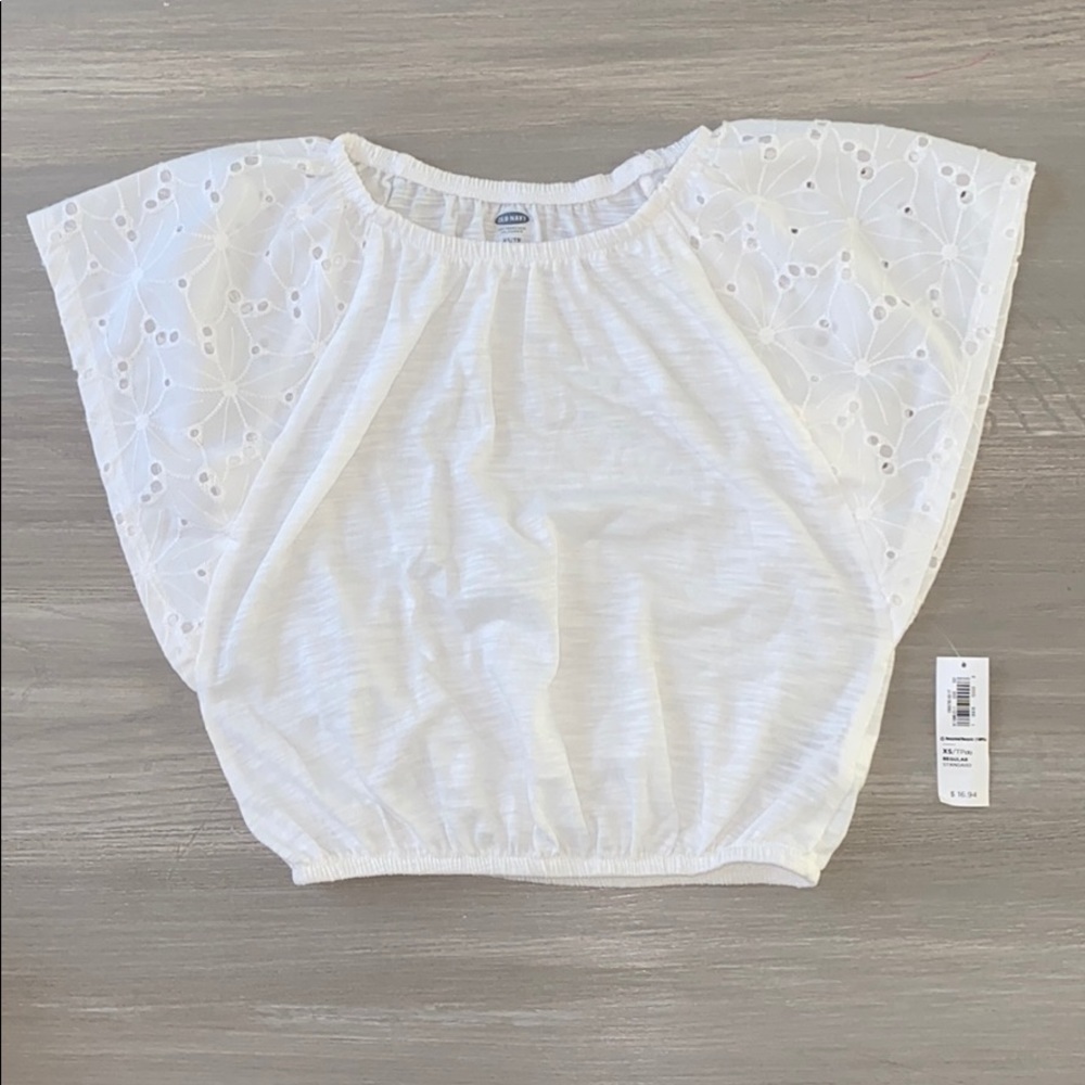 Old Navy NWT White Eyelet Little Girls Top